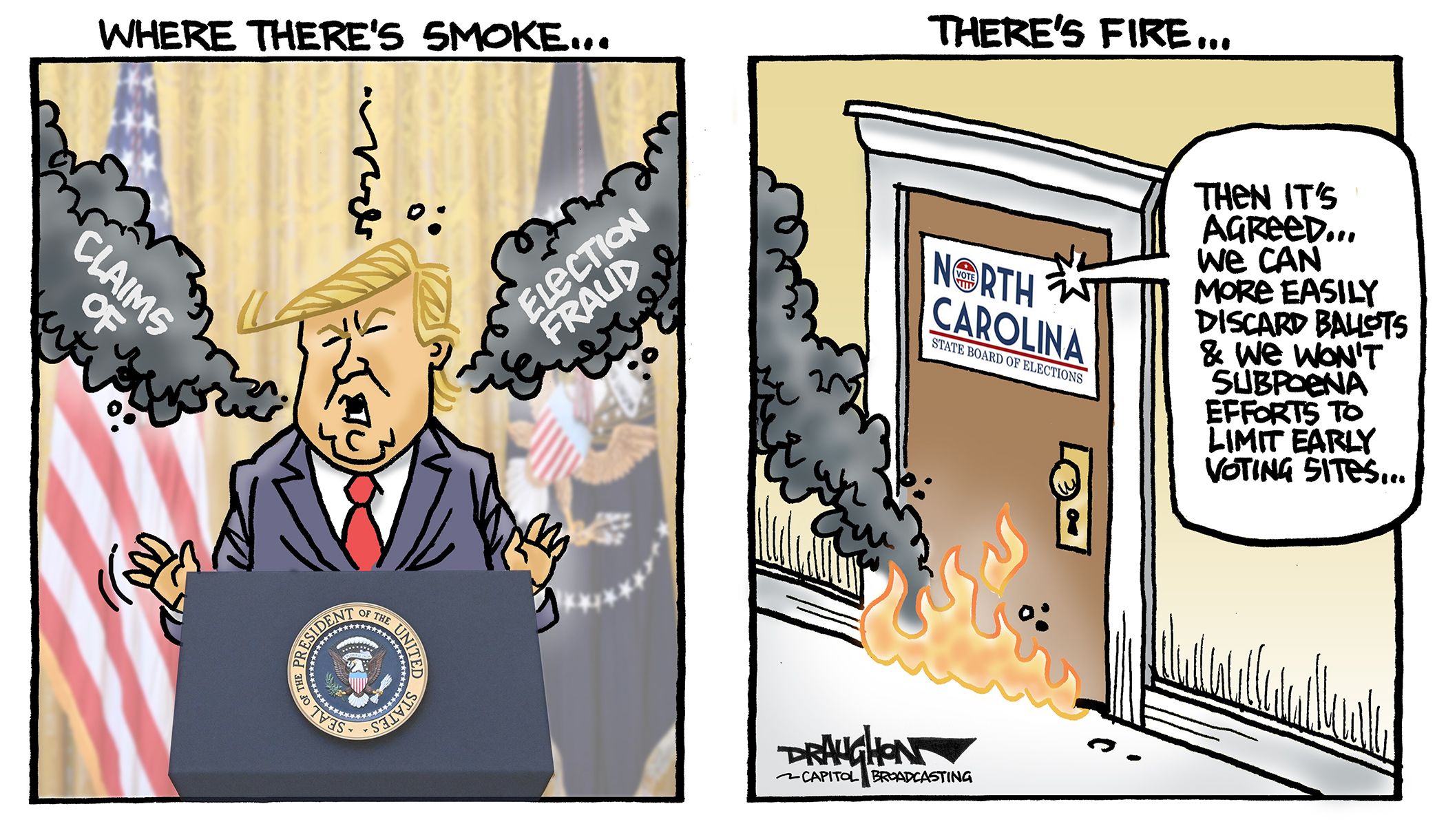 DRAUGHON DRAWS : Will the mid - term elections go up in smoke ?