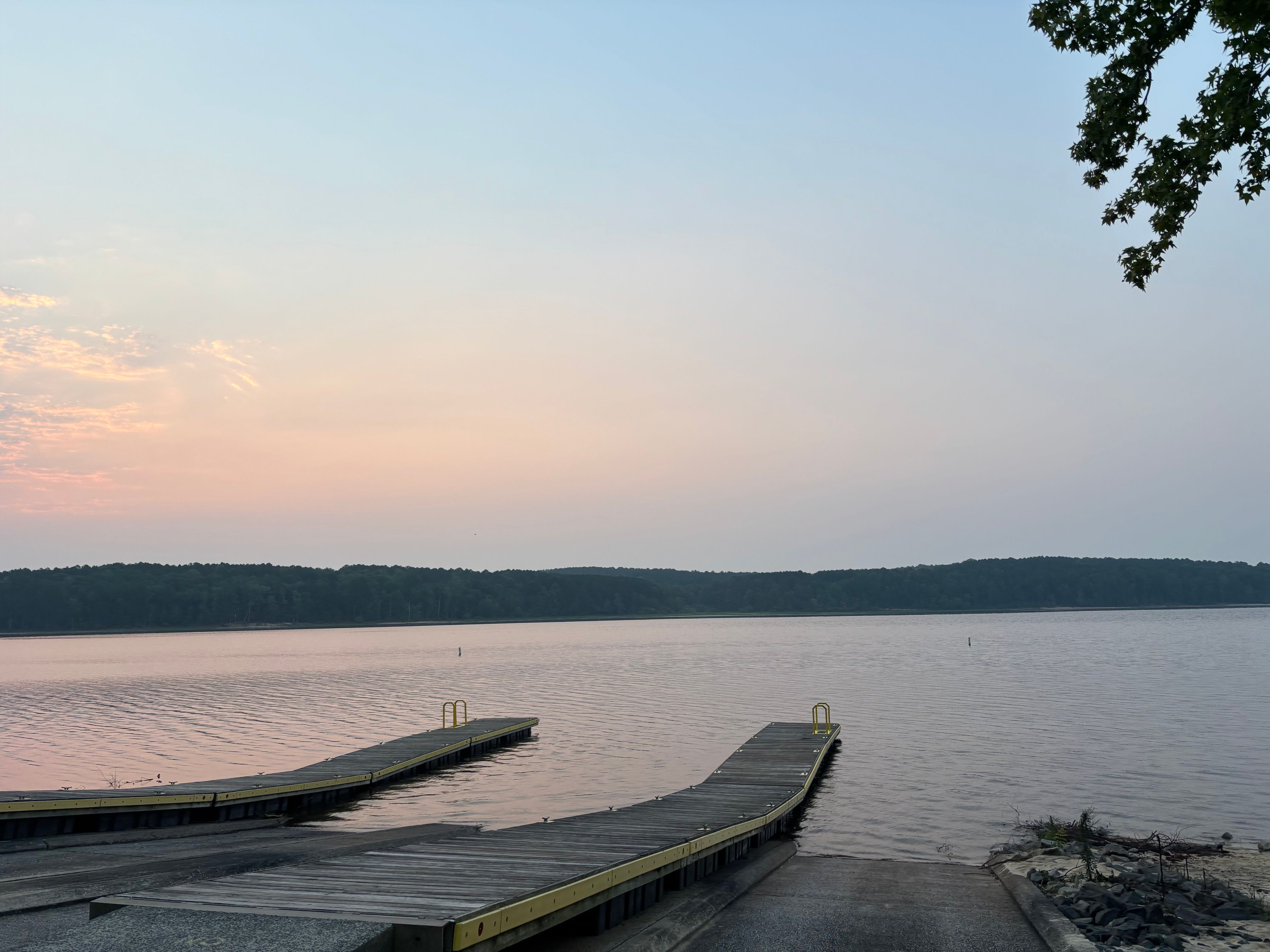 Falls Lake at Ledge Rock Boat Ramp on July 28, 2026.