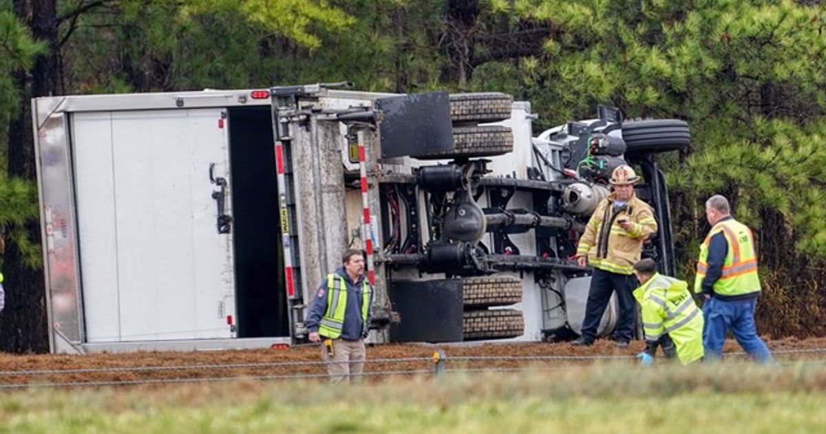 Box truck overturns on US 70 in Johnston County :: WRAL.com