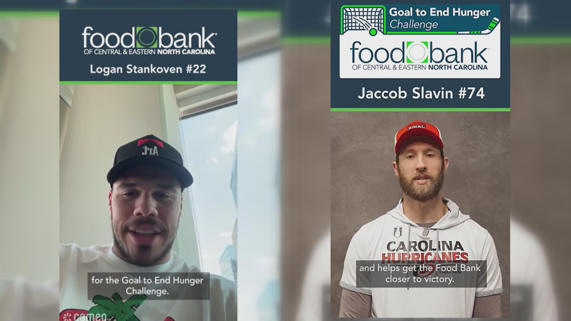 $25 , 000 goal reached : Canes players partner with Food Bank of Central & Eastern NC to stop hunger